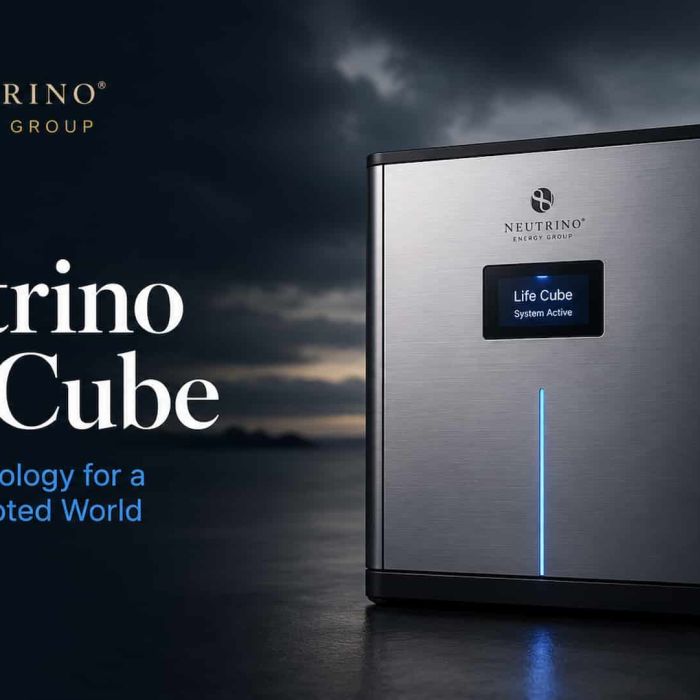 Neutrino Life Cube: Continuous Energy. Treated Water. Human Progress.